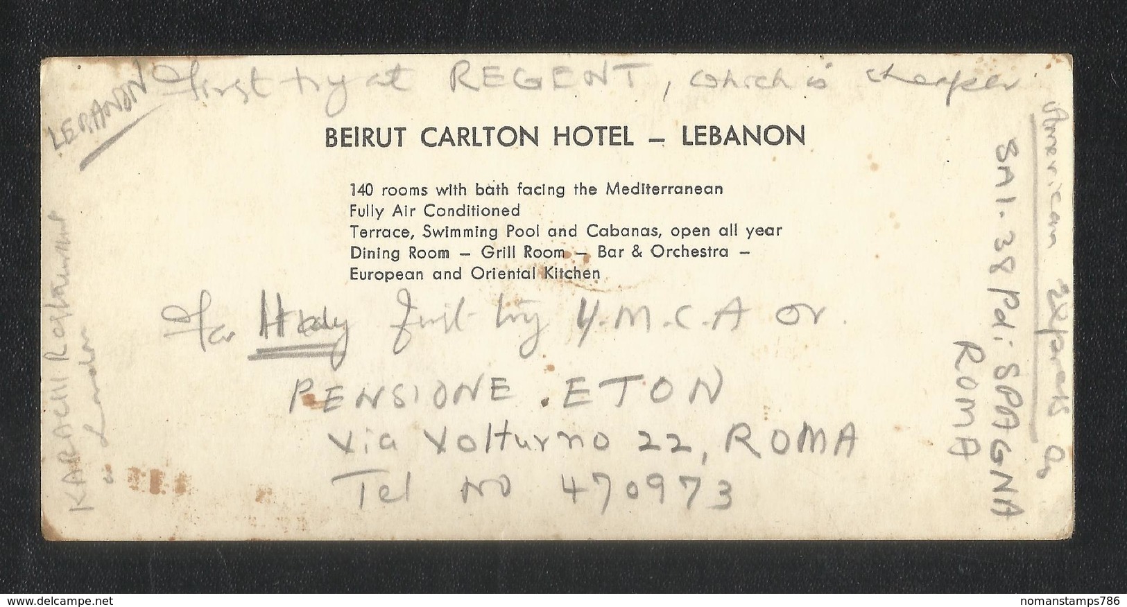 Lebanon Beirut Carlton Hotel  Old Picture Card View Card - Liban