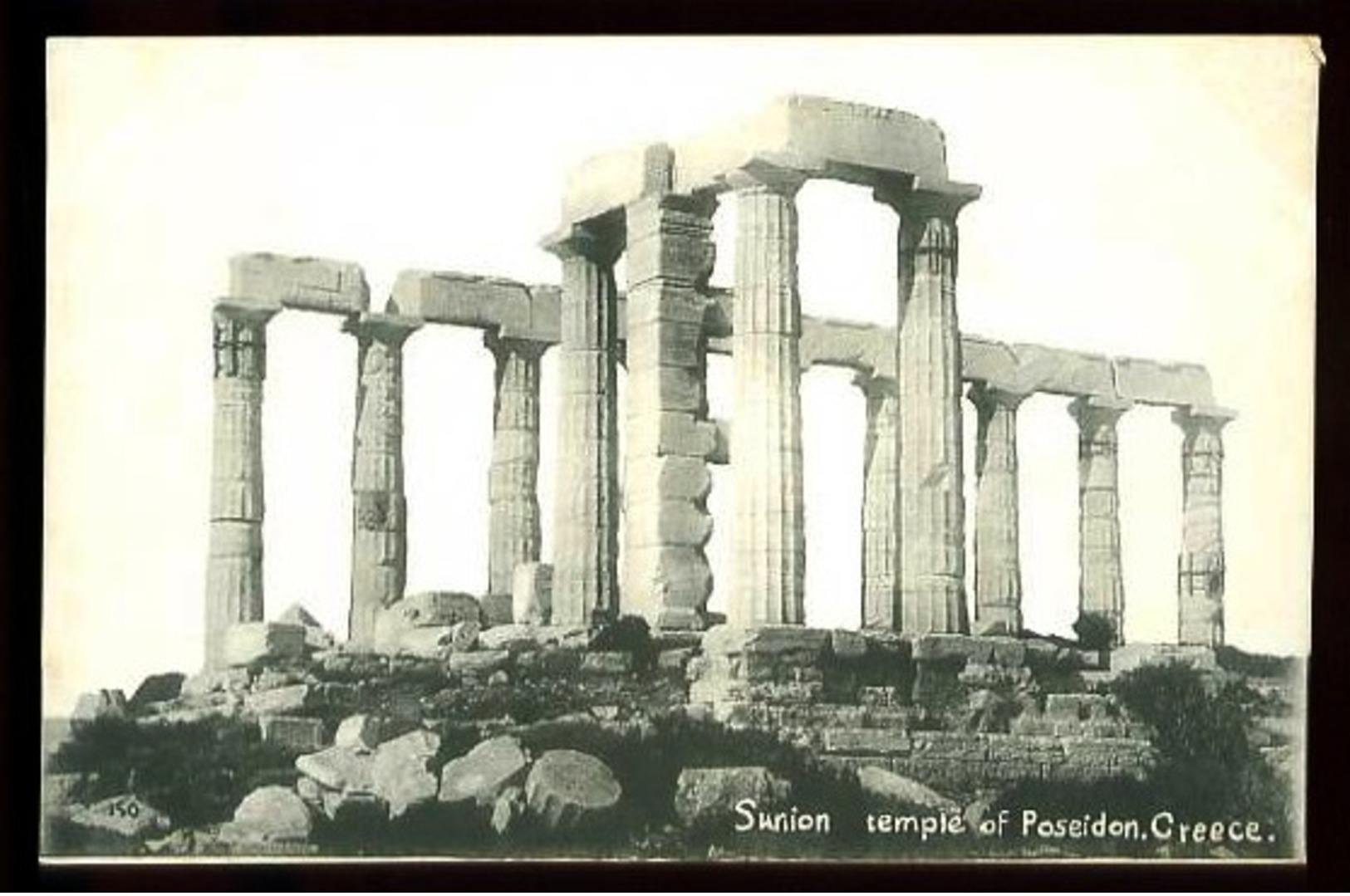 SUNION, Temple Of Poseidon - Carte-Photo Avec Légende écrite à La Main - (Beau Plan) - Griechenland