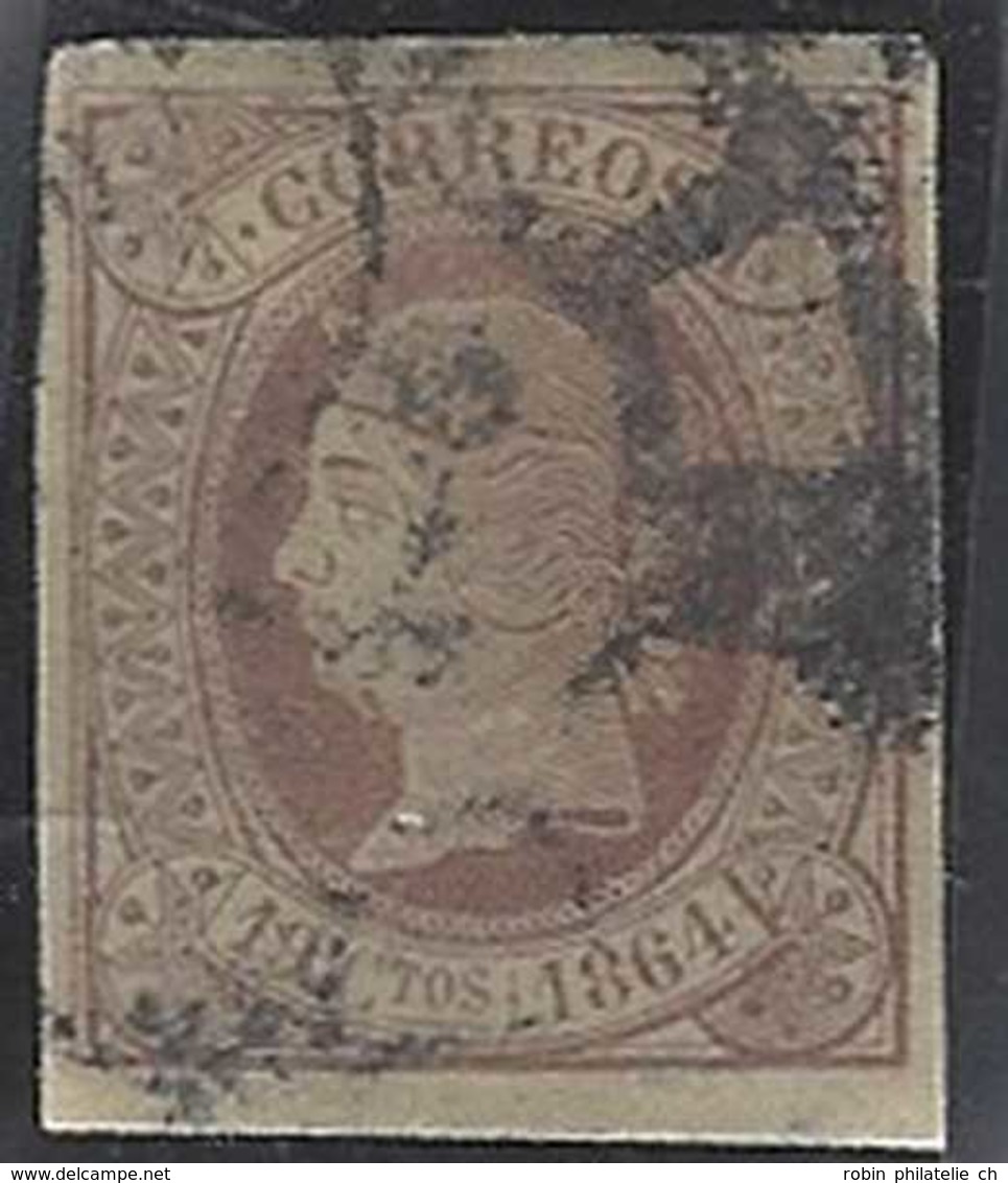 Espagne Postes  N° 62 19c Violet-brun Isabel II  Non Dentelé TB Qualité: Obl Cote: 220 € - Used Stamps