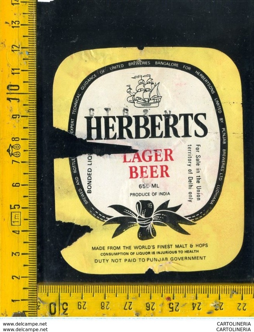 Etichetta Birra Herberts (conciato) - Bière