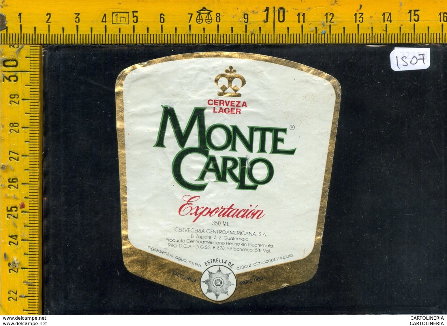Etichetta Birra Monte Carlo Guatemala - Birra
