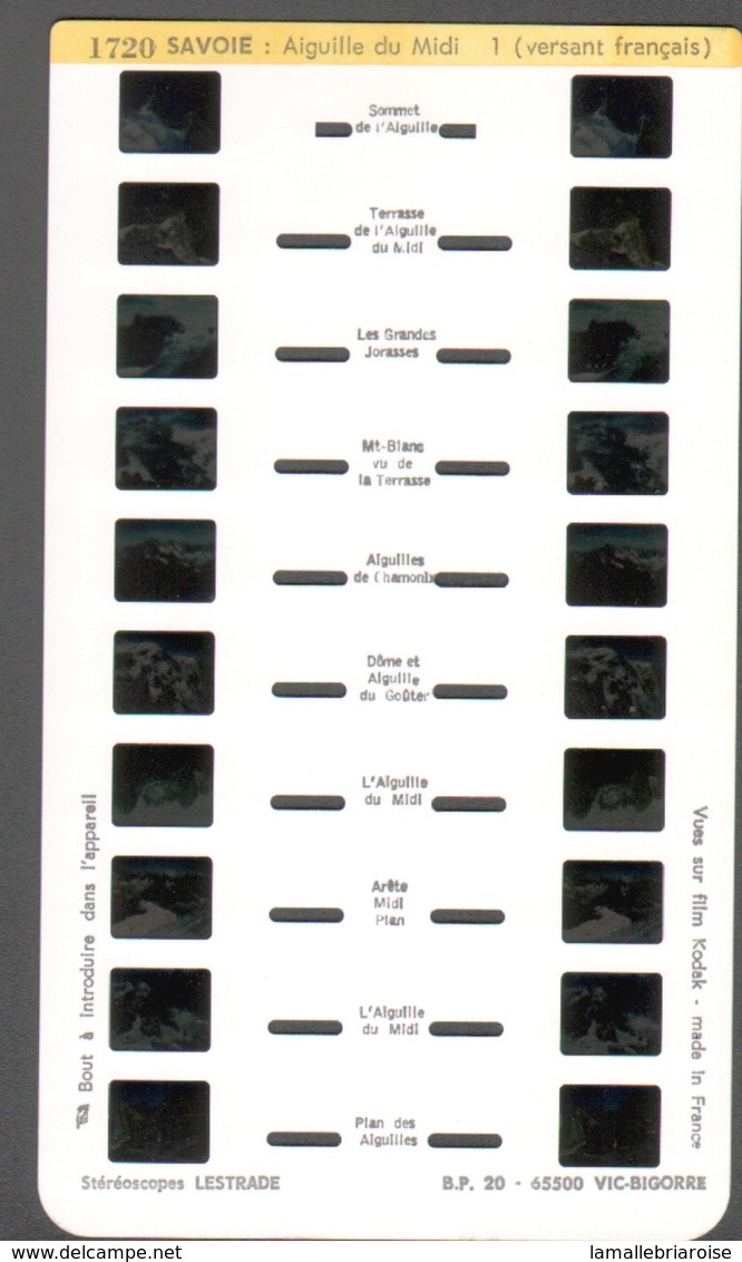 Stereocarte Lestrade, 1720, Savoie, Aiguille Du Midi 1, (versant Francais) - Visionneuses Stéréoscopiques