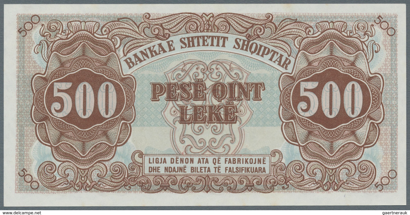 Albania / Albanien: 500 Leke 1947 P. 22, In Condition: AUNC. - Albanien