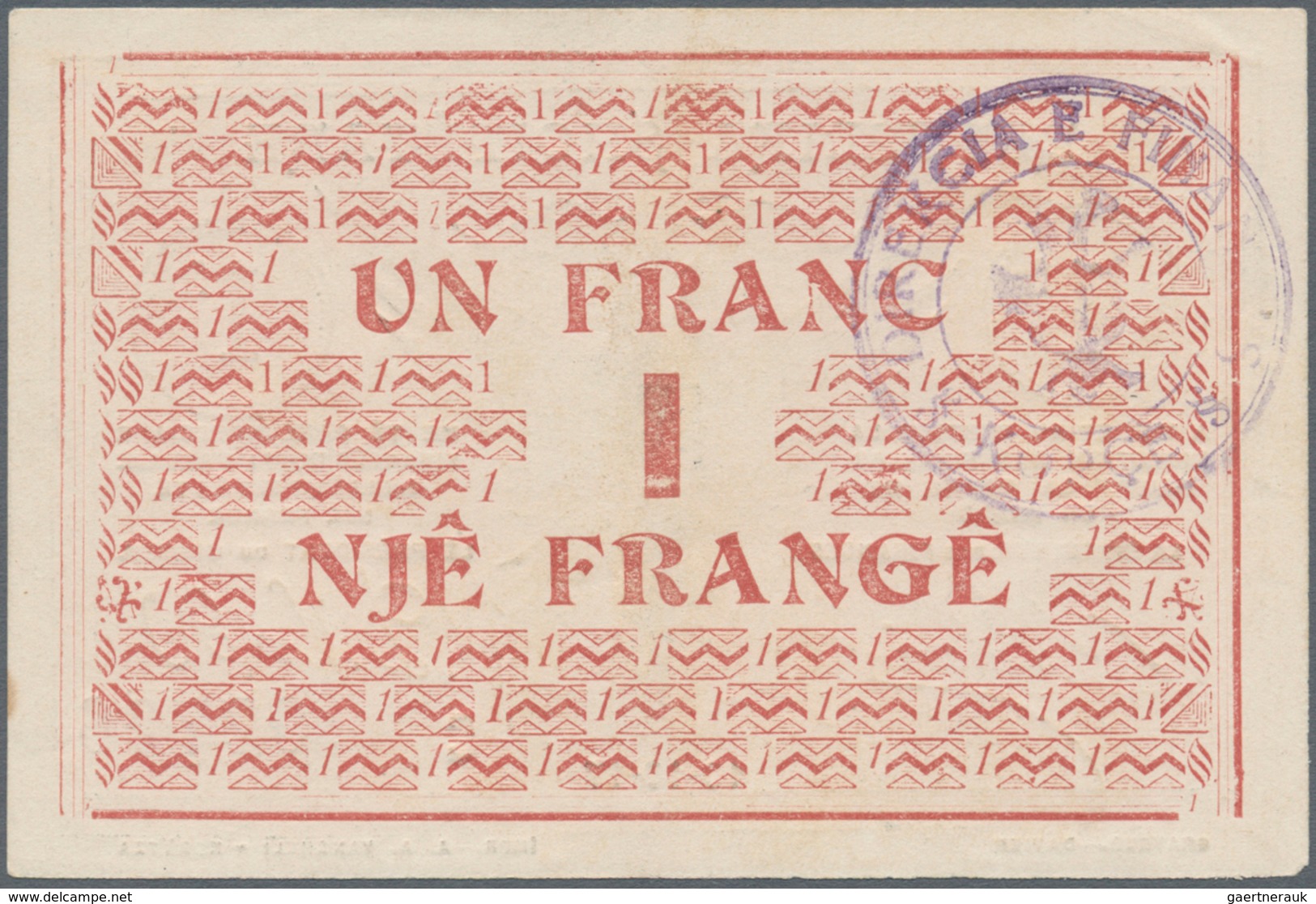 Albania / Albanien: 1 Frang 10.10.1917 P. S146, Light Center And Corner Bends But No Strong Folds, C - Albanië