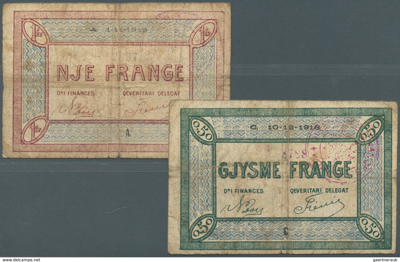 Albania / Albanien: Set Of 2 Notes 0.50 & 1 Frange ND P. S148, S151, Both Stronger Used With Folds A - Albanien