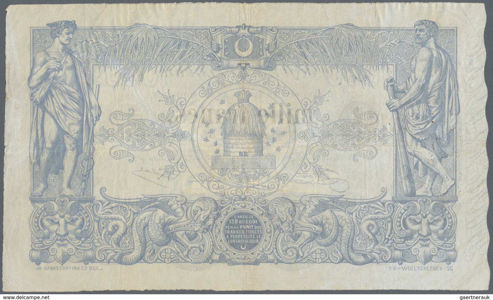 Algeria / Algerien: 1000 Francs 1924 P. 76b, Used With Folds And Creases, Several Pinholes, Still St - Argelia