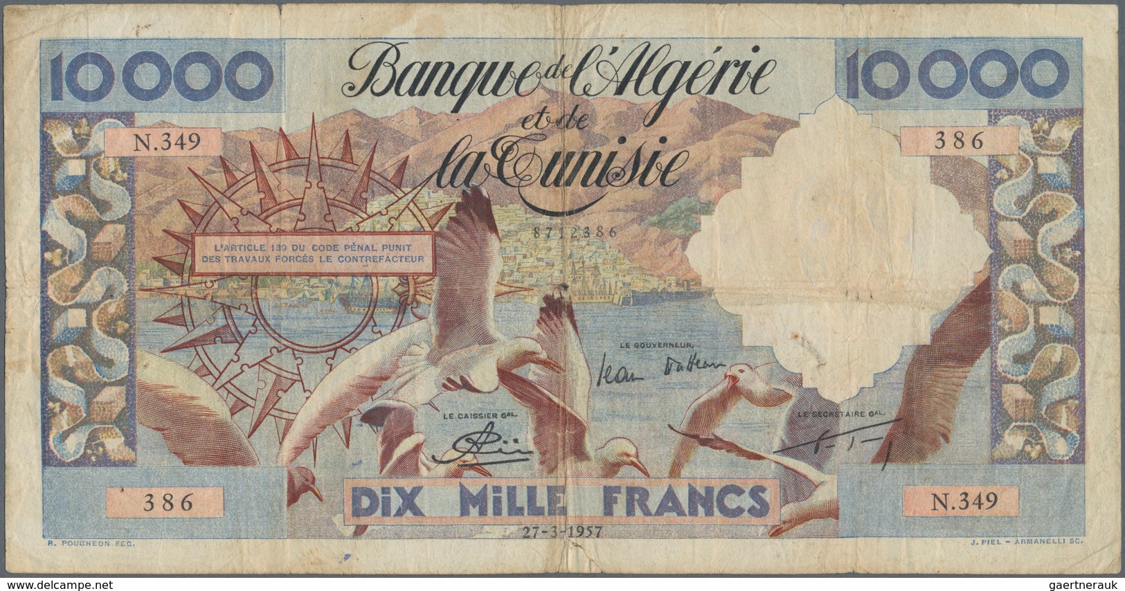 Algeria / Algerien: Banque De L'Algérie Et De La Tunisie 10.000 Francs 1957, P.110, Still Nice With - Algerien