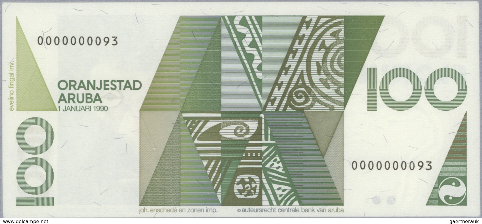 Aruba: official collectors book issued by the Central Bank of Aruba commemorating the first Banknote