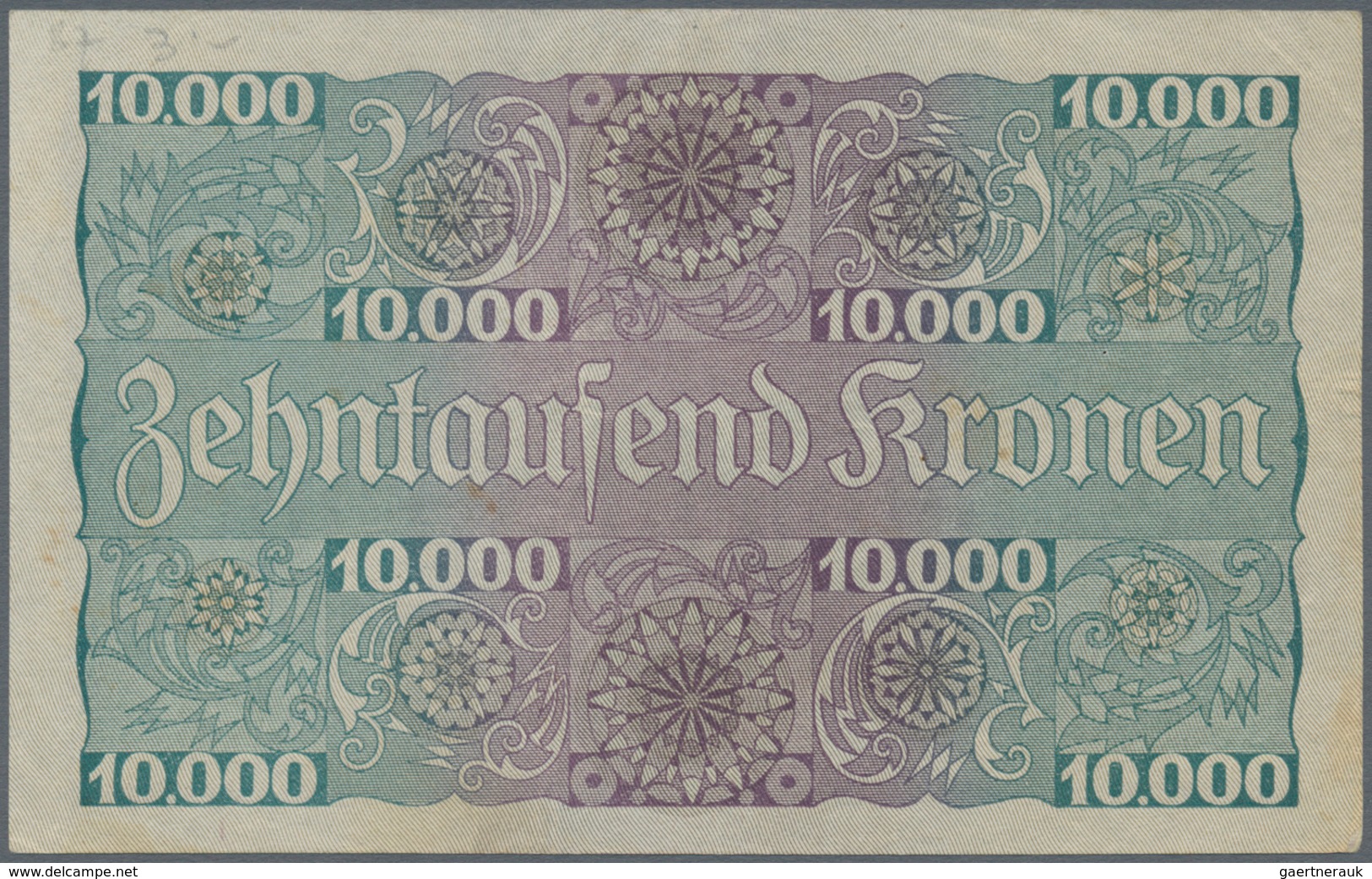 Austria / Österreich: 1 Schilling On 10.000 Kronen 1924 P. 87, Center Fold, Corner Fold, Handling In - Oesterreich
