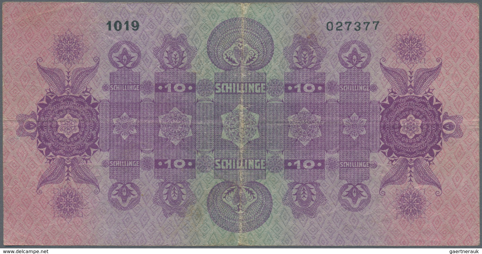 Austria / Österreich: 10 Schilling 1925 P. 89, Stronger Center Fold, Horizontal Fold And Creases In - Austria