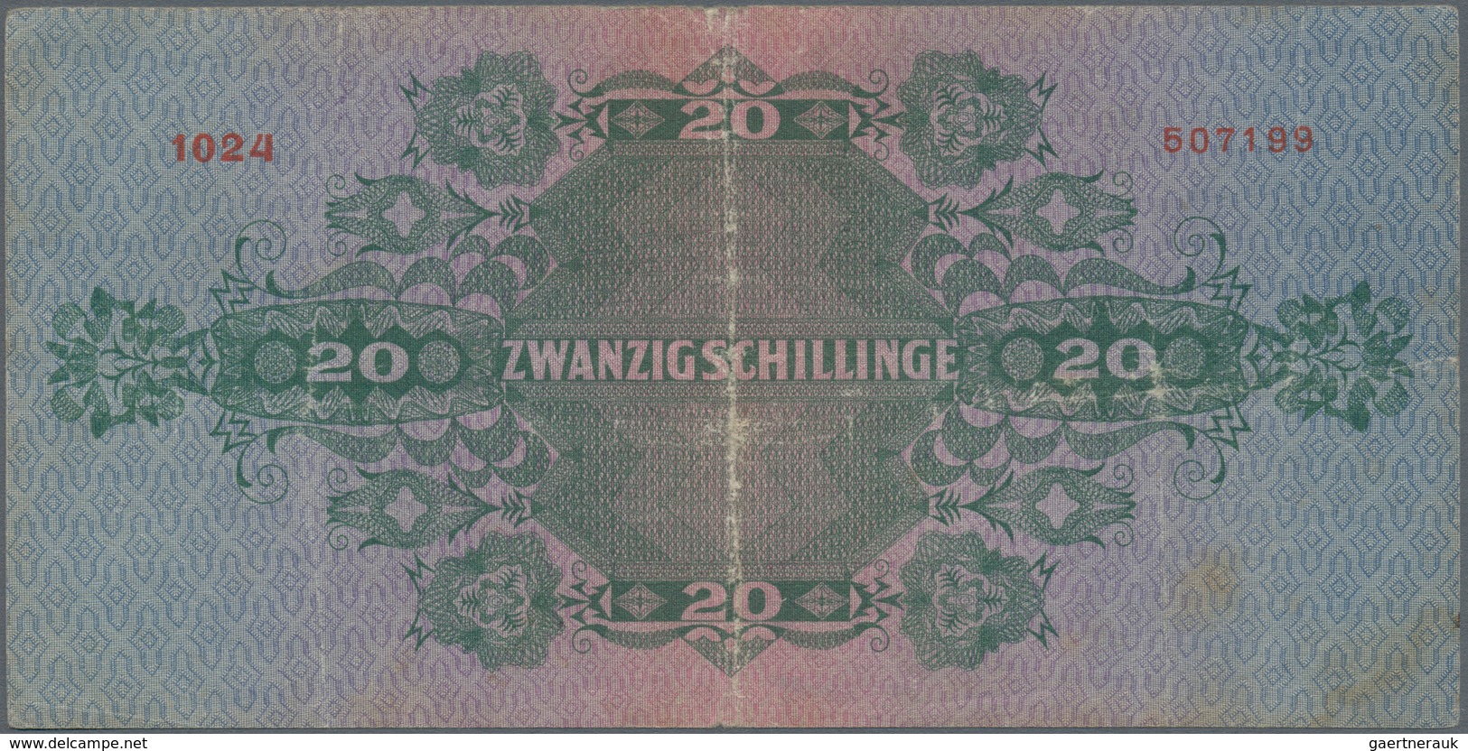 Austria / Österreich: 20 Schilling 1925, P.90 In Used Condition With Several Folds, Stronger Center - Oesterreich