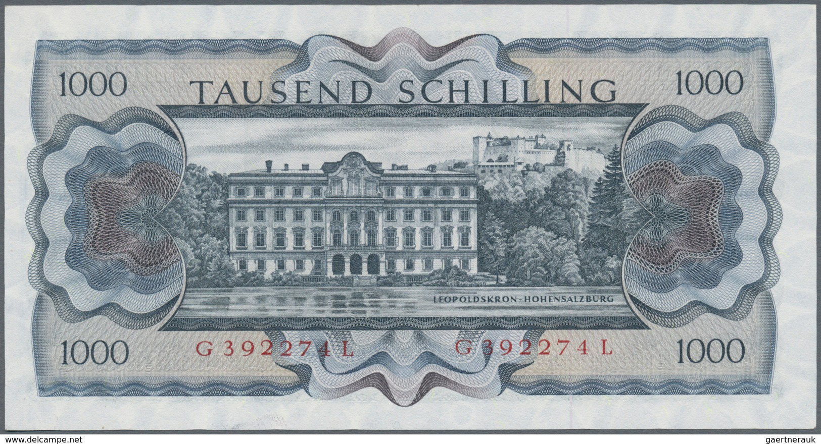 Austria / Österreich: 1000 Schilling 1966 P. 147, Light Center Bend, Otherwise Crisp Original, No Ho - Oostenrijk
