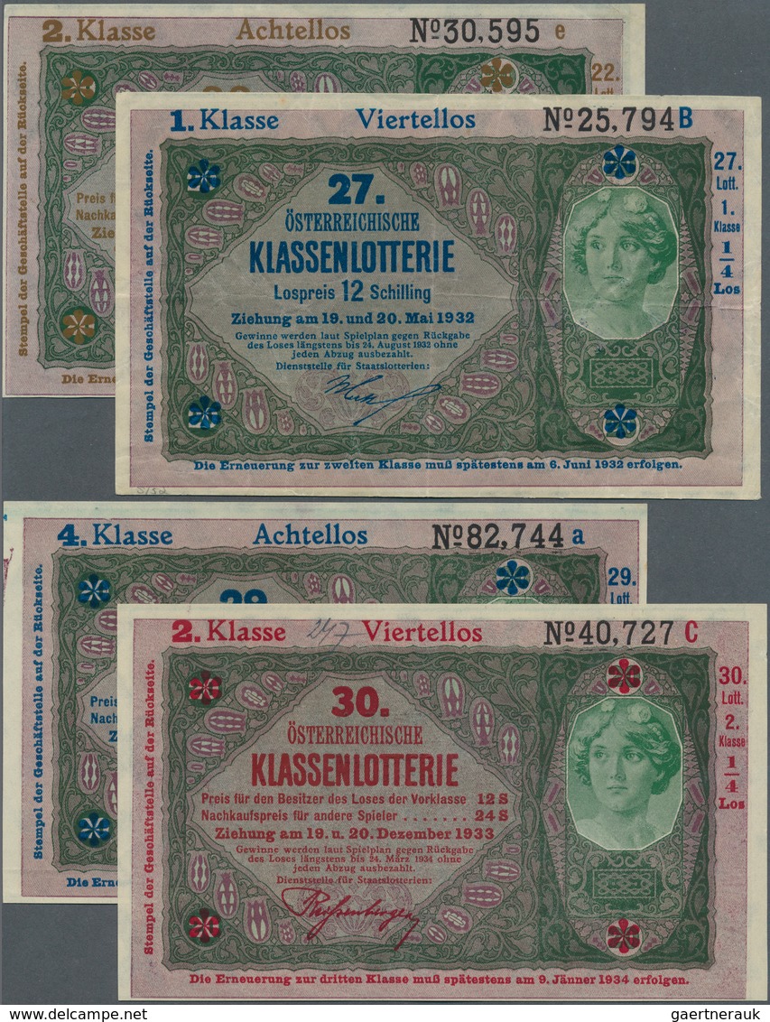 Austria / Österreich: Donaustaat Set With 4 Lottery Overprint On 20 Schilling 1923 P. S152b, After W - Oesterreich