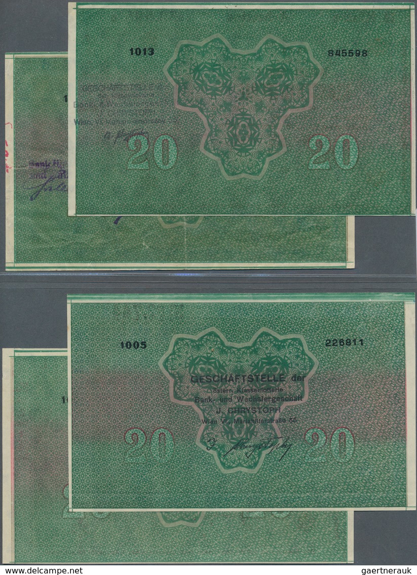 Austria / Österreich: Donaustaat Set With 4 Lottery Overprint On 20 Schilling 1923 P. S152b, After W - Austria
