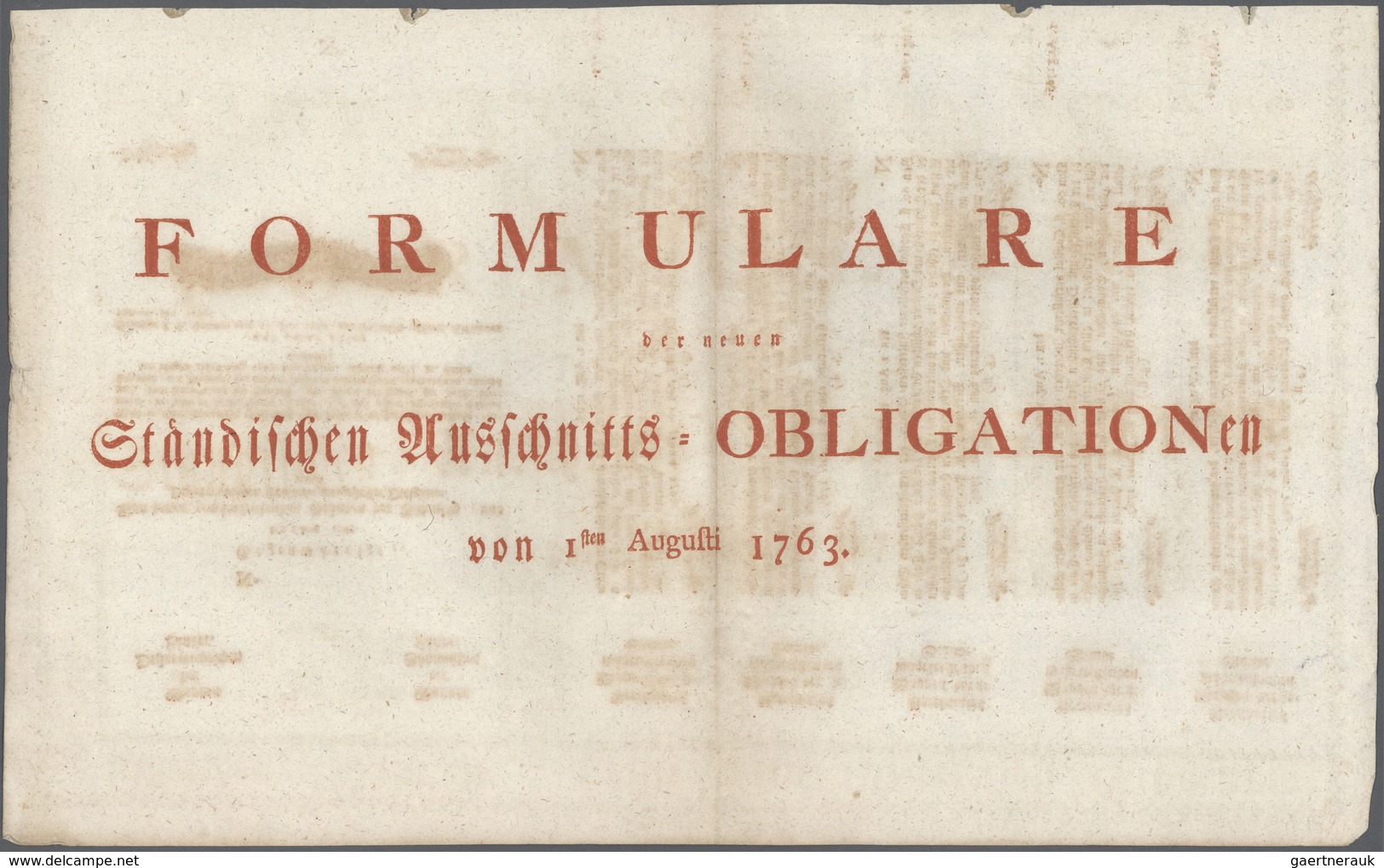 Austria / Österreich: 60 Gulden 1763 Obligation Vienna, PR W12), Complete Sheet In Condition: VF. - Oesterreich