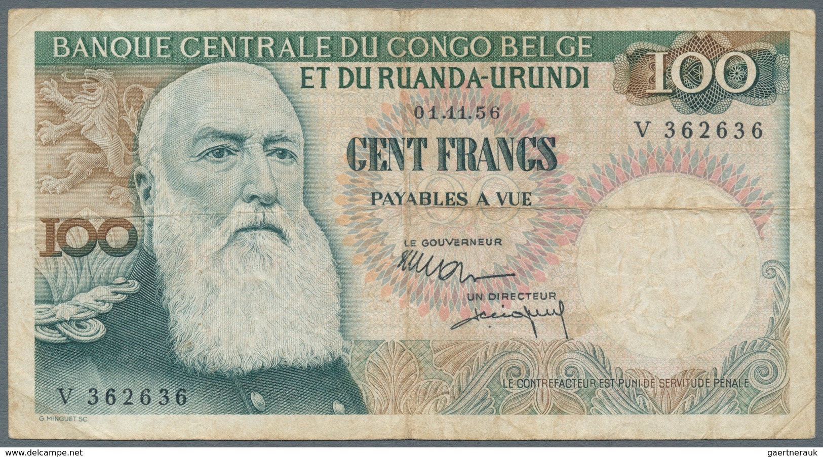 Belgian Congo / Belgisch Kongo: Very Nice Set With With 7 Banknotes Comprising 5 Francs 1947, 10 Fra - Sin Clasificación