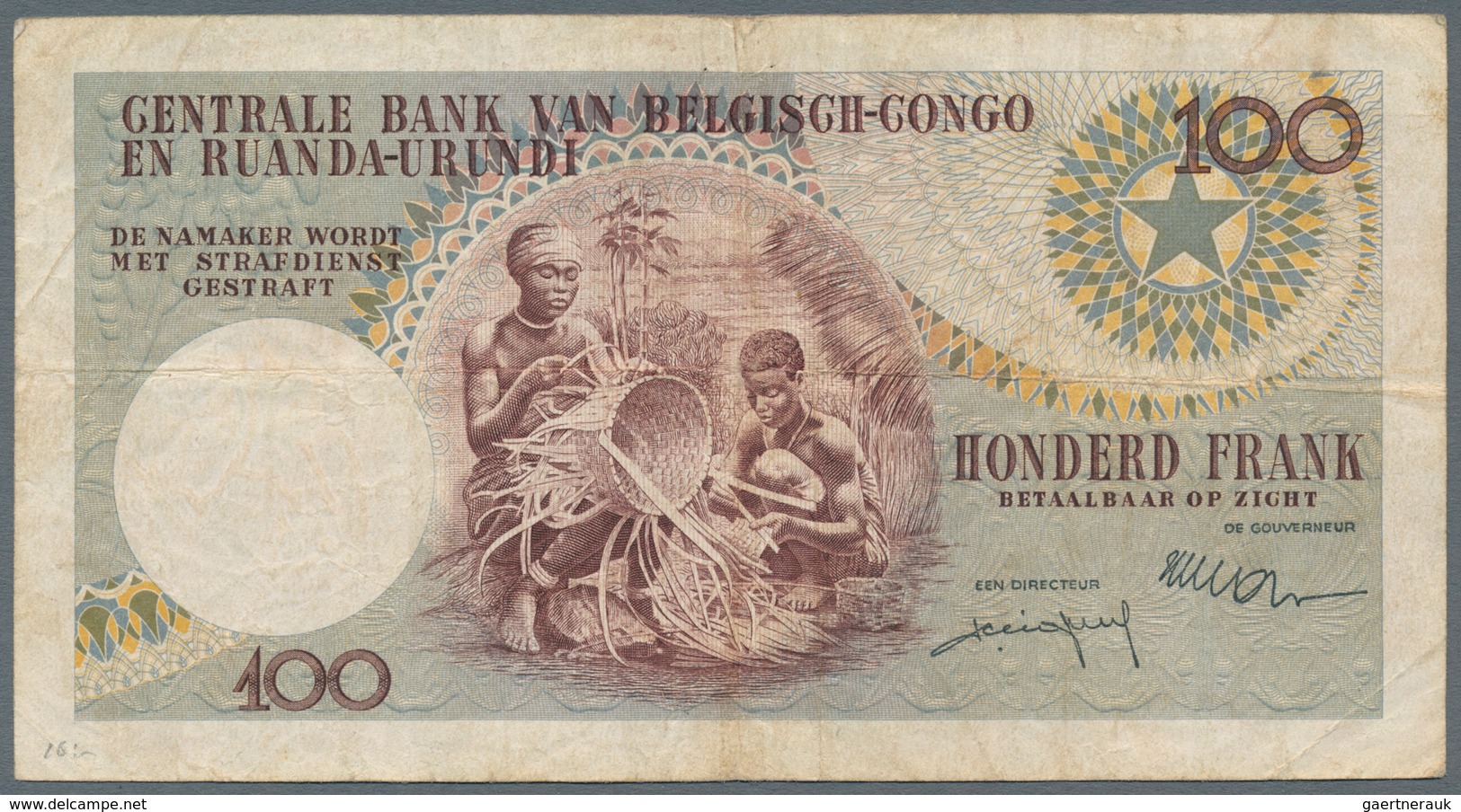Belgian Congo / Belgisch Kongo: Very nice set with with 7 banknotes comprising 5 Francs 1947, 10 Fra