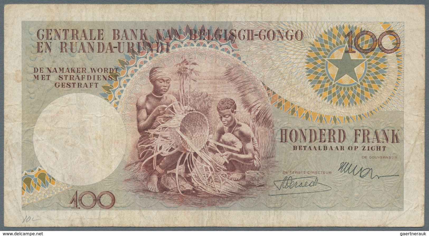 Belgian Congo / Belgisch Kongo: Very nice set with with 7 banknotes comprising 5 Francs 1947, 10 Fra