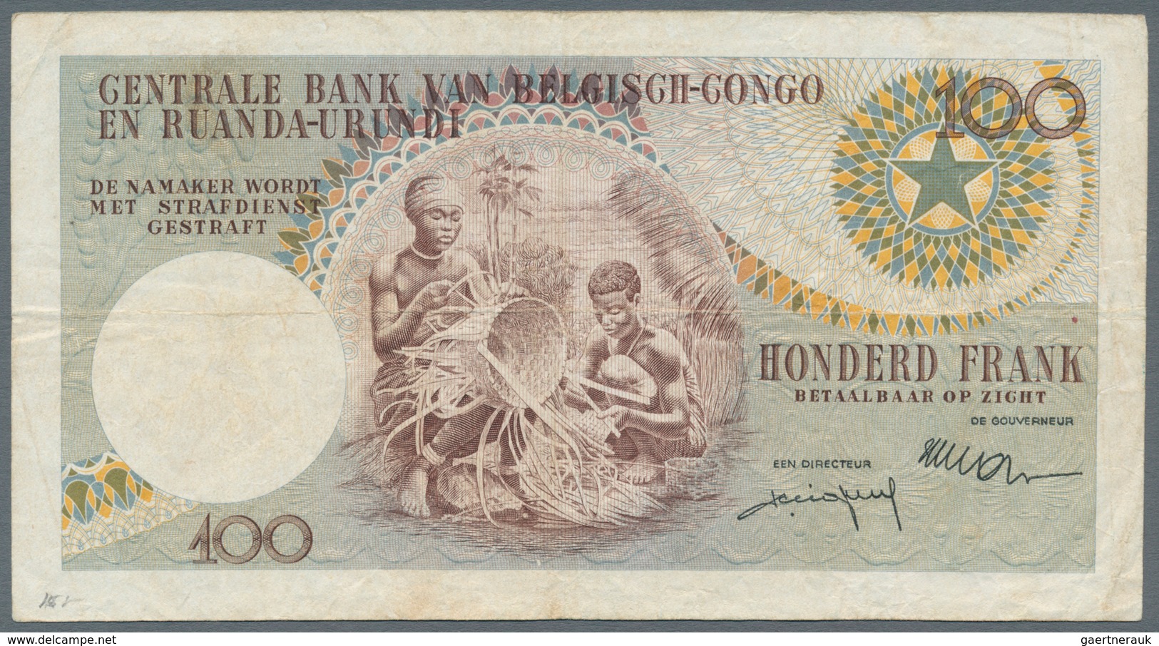 Belgian Congo / Belgisch Kongo: Very nice set with with 7 banknotes comprising 5 Francs 1947, 10 Fra