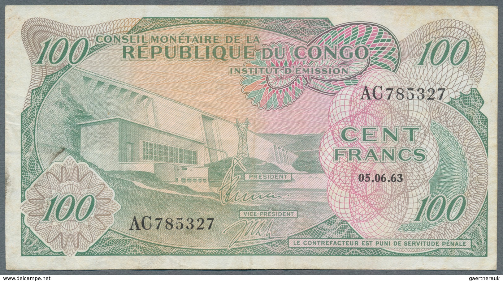 Belgian Congo / Belgisch Kongo: Very nice set with with 7 banknotes comprising 5 Francs 1947, 10 Fra