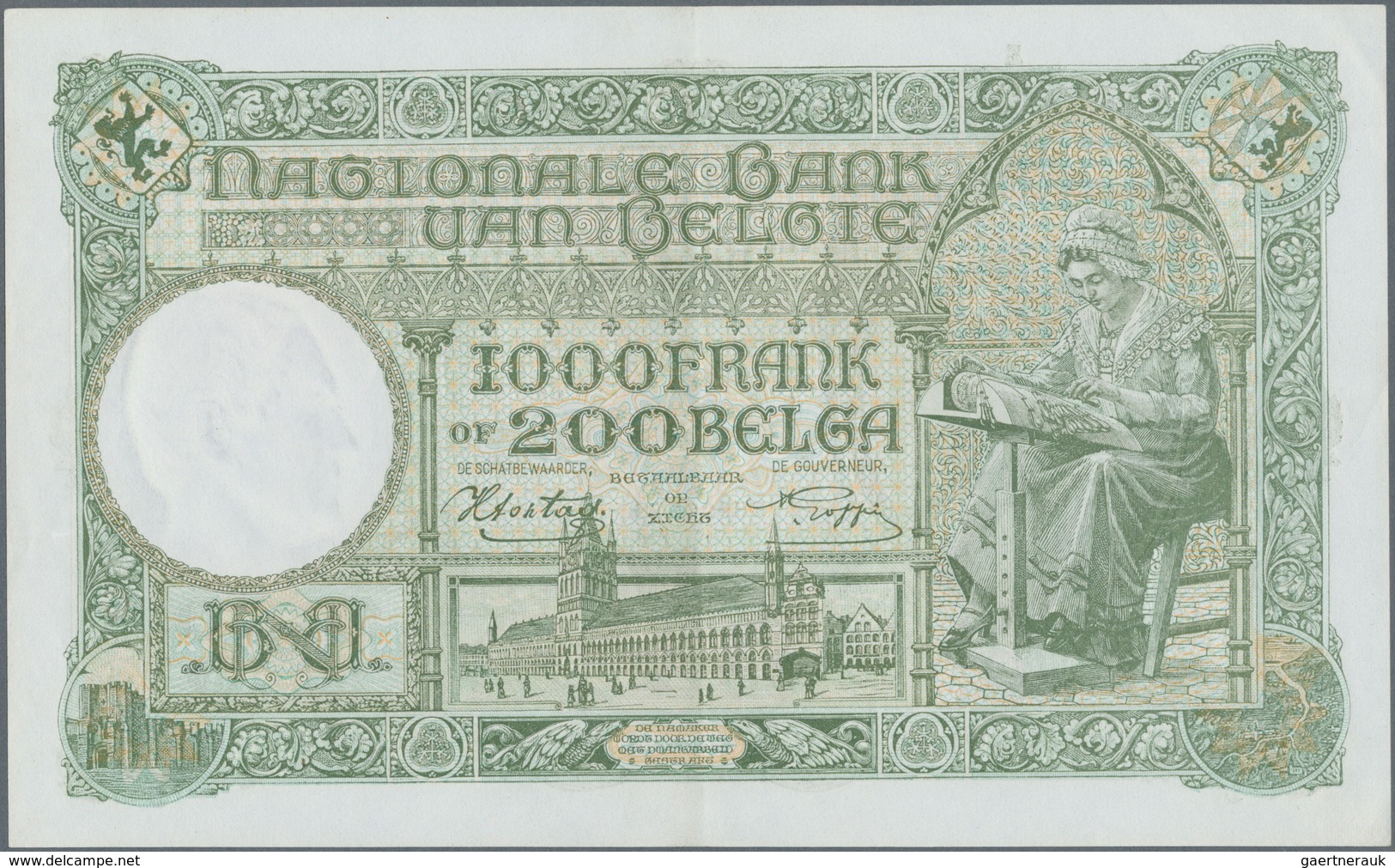 Belgium / Belgien: Large Size Note 1000 Francs = 200 Belgas 1942 P. 110 In Nice Condition With Only - Andere & Zonder Classificatie