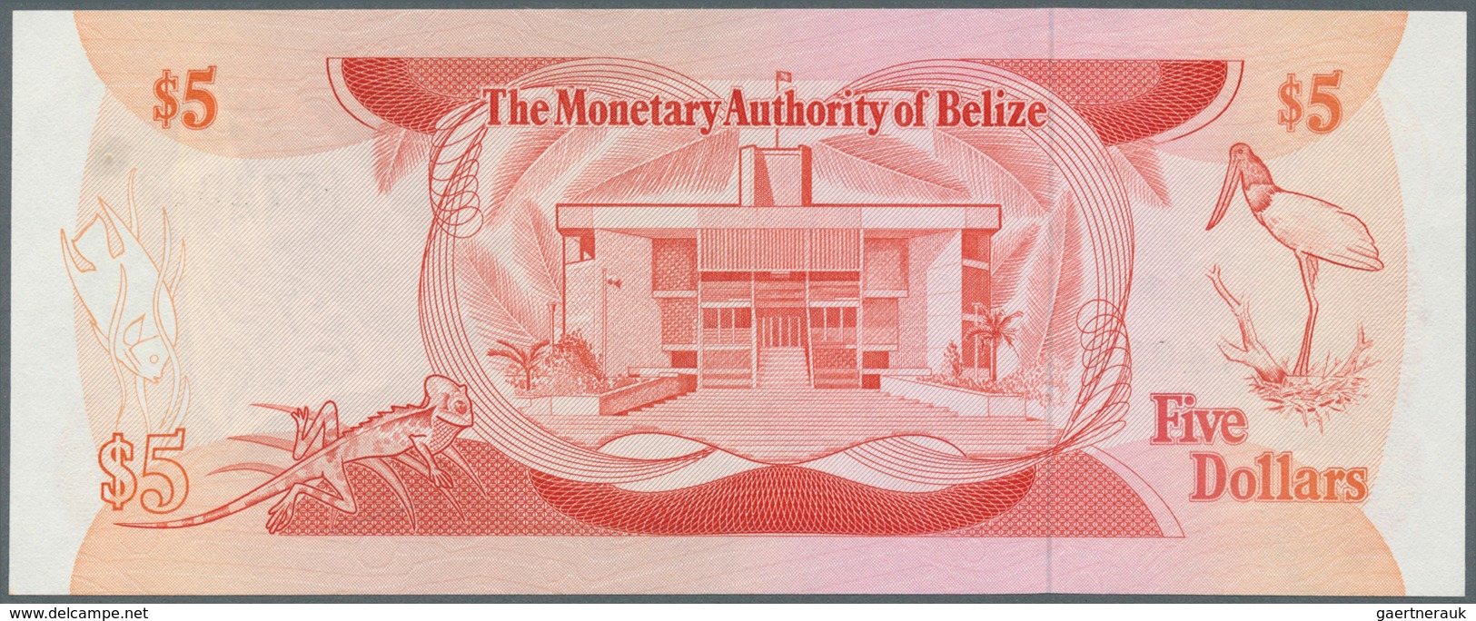Belize: 5 Dollars 1980 P. 39a, QEII At Right, Strong Crisp Paper And Original Colors, No Folds, Only - Belice