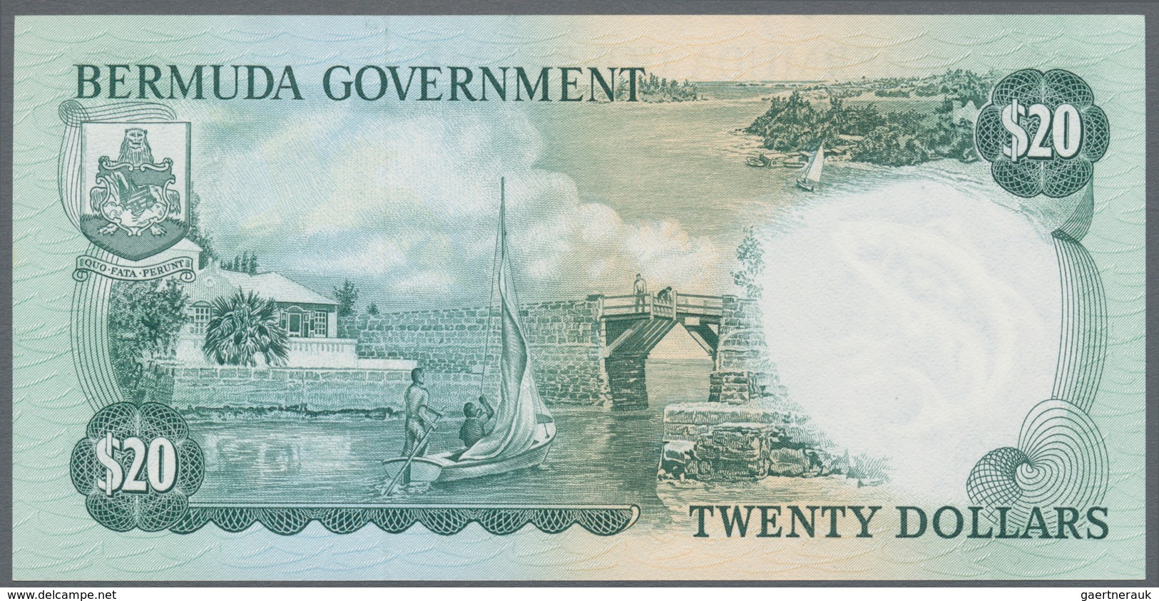 Bermuda: Set Of 3 Notes Containing 5 Shillings 1957 P. 18b (XF), 5 Dollars 1970 P. 24 (UNC) And 20 D - Bermudas