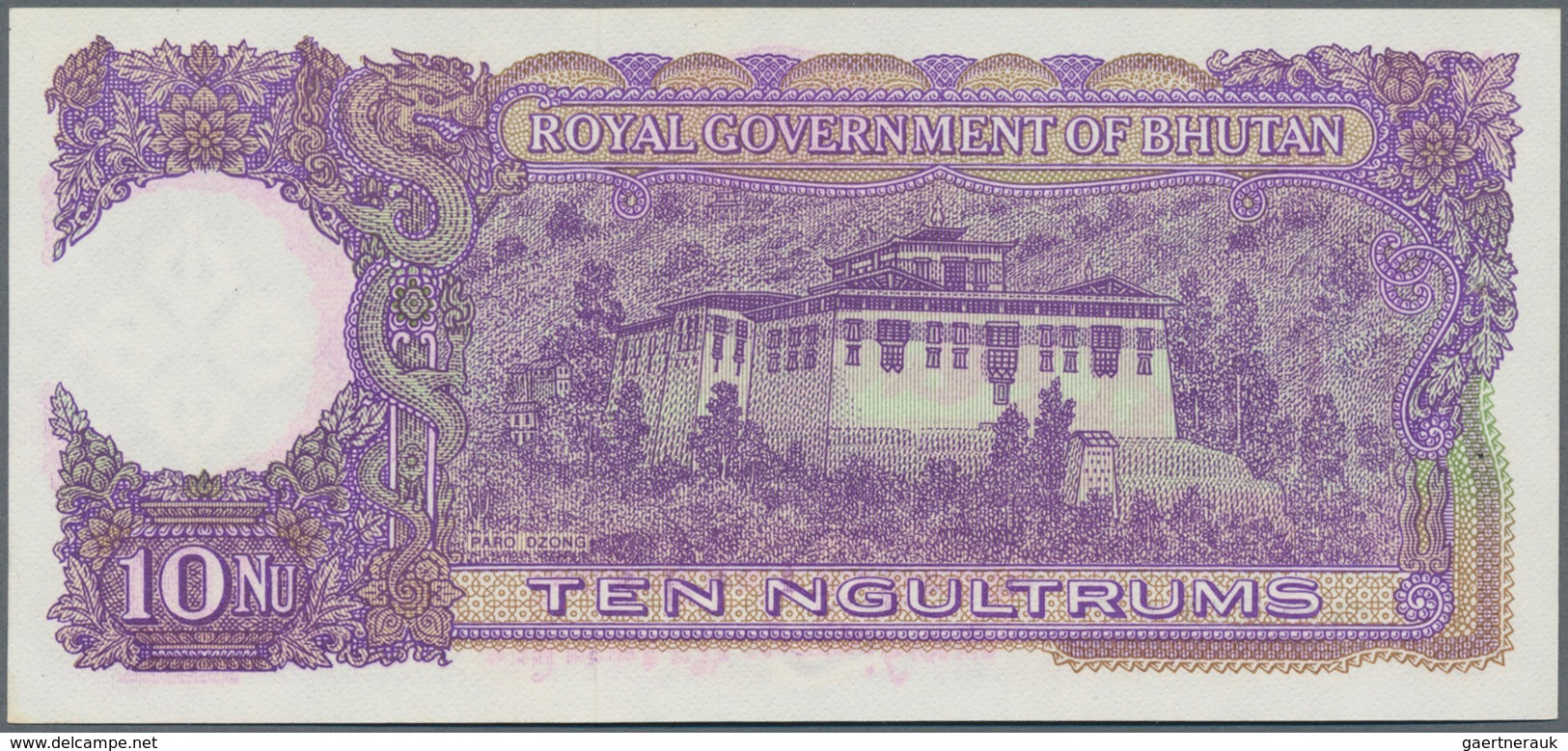 Bhutan: Royal Government Of Bhutan 10 Ngultrum ND(1974), P.3, Highly Rare Banknote In Perfect UNC Co - Bhoutan