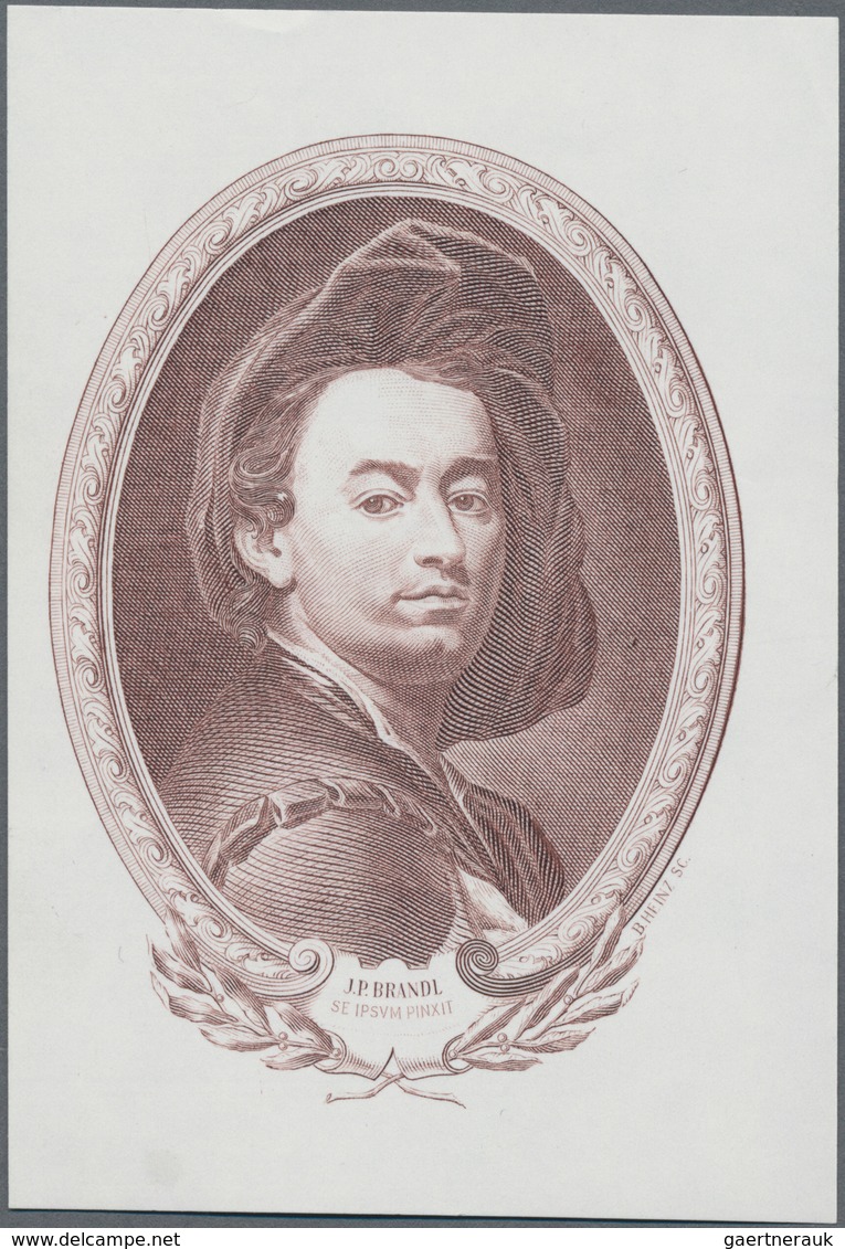 Bohemia & Moravia / Böhmen & Mähren: Intaglio Printed Vignette With Portrait Of Peter Brandl For The - Tchécoslovaquie