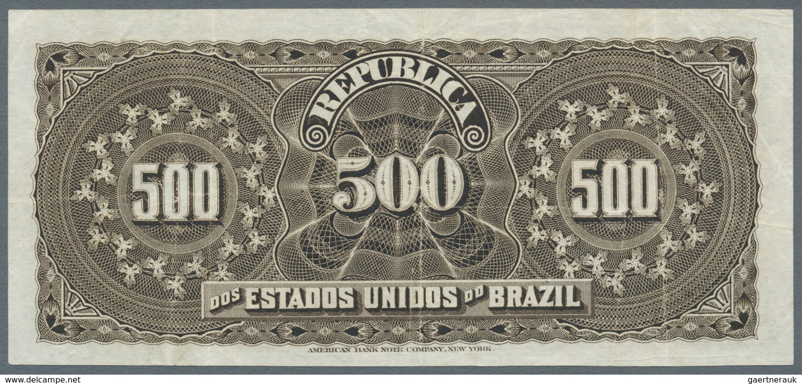 Brazil / Brasilien: 500 Mil Reis ND(1891), P.1b, Very Nice Note With Bright Colors, Obviously Presse - Brazilië