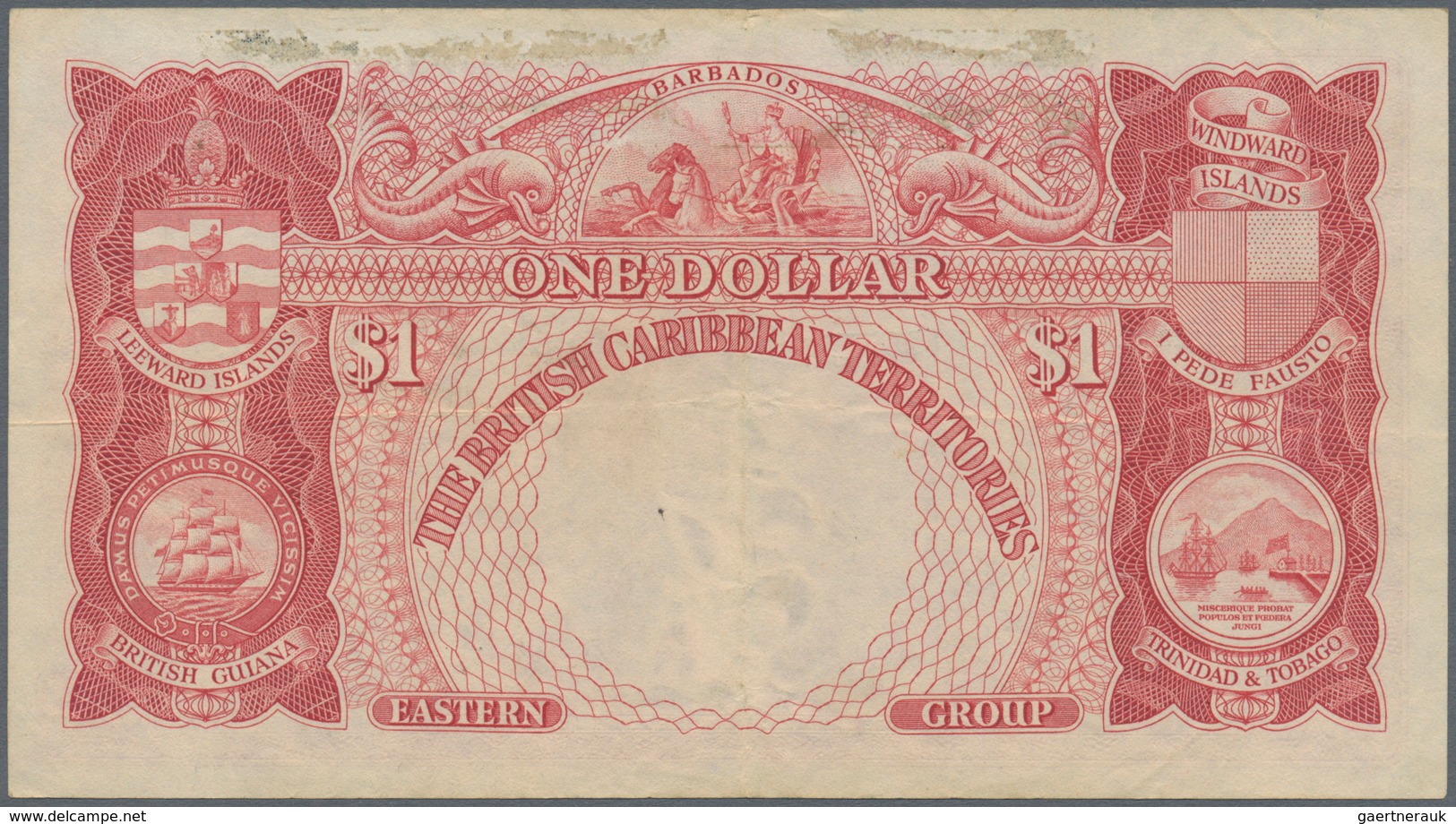 British Caribbean Territories: 1 Dollar 1950, P.1, Lightly Toned Paper With A Few Folds And Traces O - Sonstige – Amerika