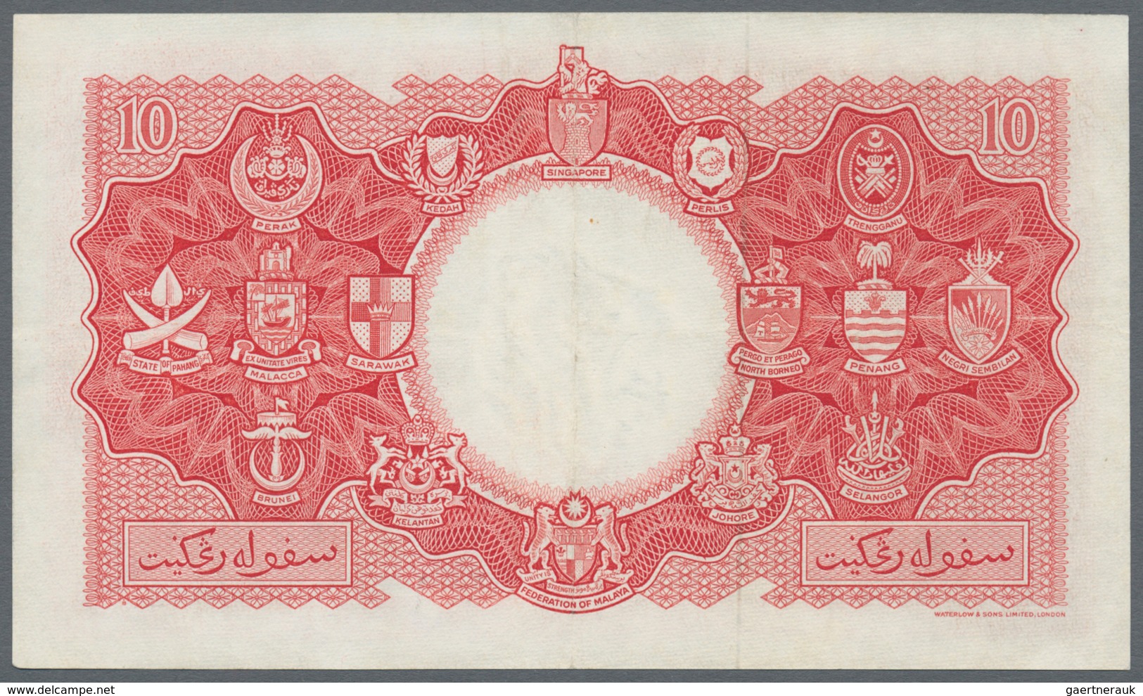 British North Borneo: 10 Dollars 1953 P. 3, Pressed But Still Strongness In Paper, Light Folds, No H - Otros – Africa