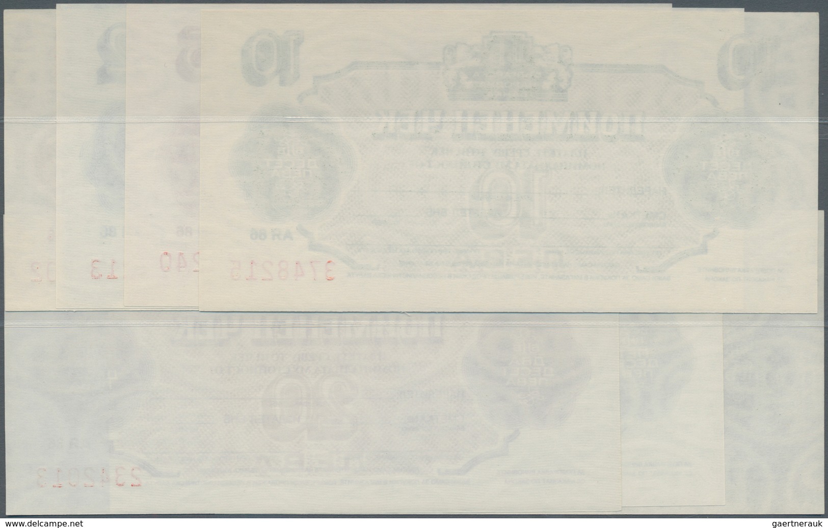 Bulgaria / Bulgarien: Set With 7 Banknotes Of The Foreign Exchange Certifacte Series 1986 With 1, 2, - Bulgarien