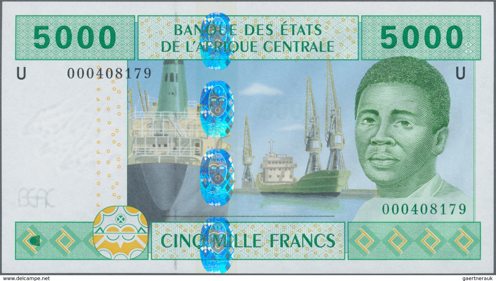 Cameroon / Kamerun: Set Of 5 Notes Central African States Containing 4x Cameroon (letter "U") 1000, - Cameroun