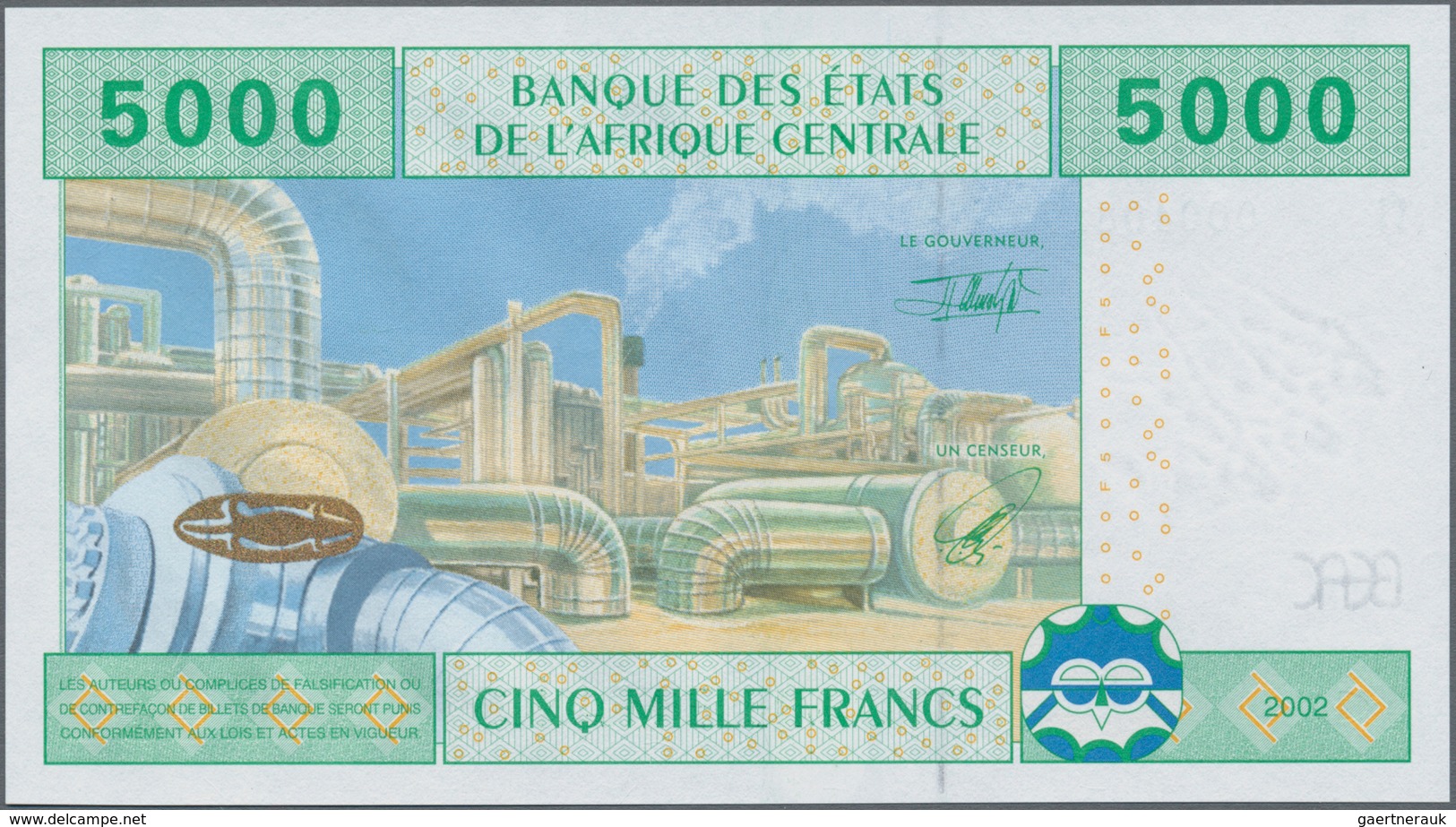 Cameroon / Kamerun: Set Of 5 Notes Central African States Containing 4x Cameroon (letter "U") 1000, - Camerún