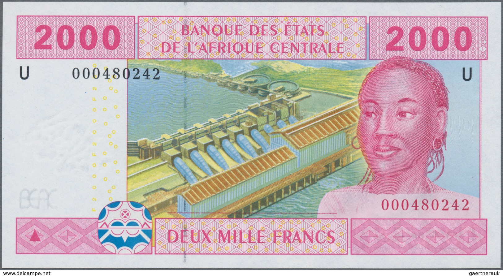 Cameroon / Kamerun: Set Of 5 Notes Central African States Containing 4x Cameroon (letter "U") 1000, - Camerún