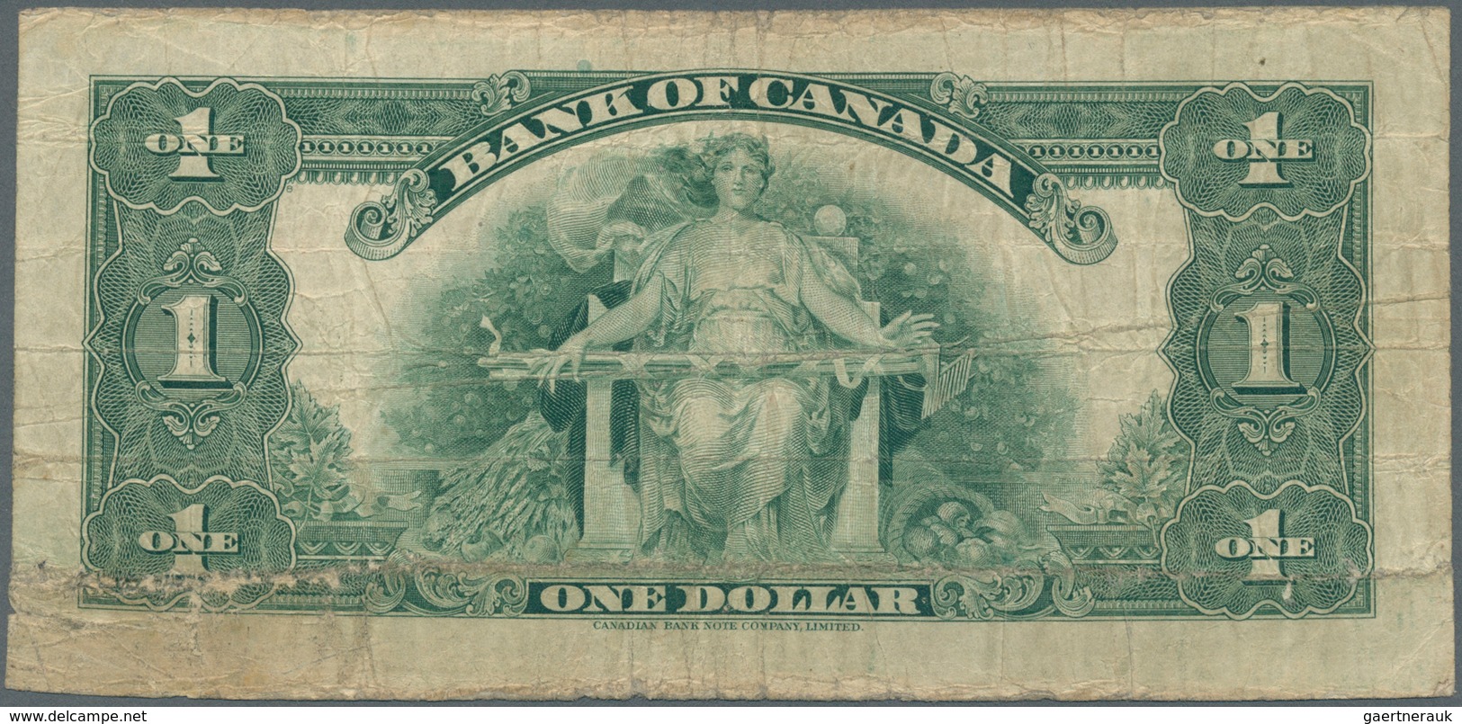 Canada: Bank Of Canada 1 Dollar 1935, P.38, Some Small Border Tears, Toned Paper And A Few Folds. Co - Canada