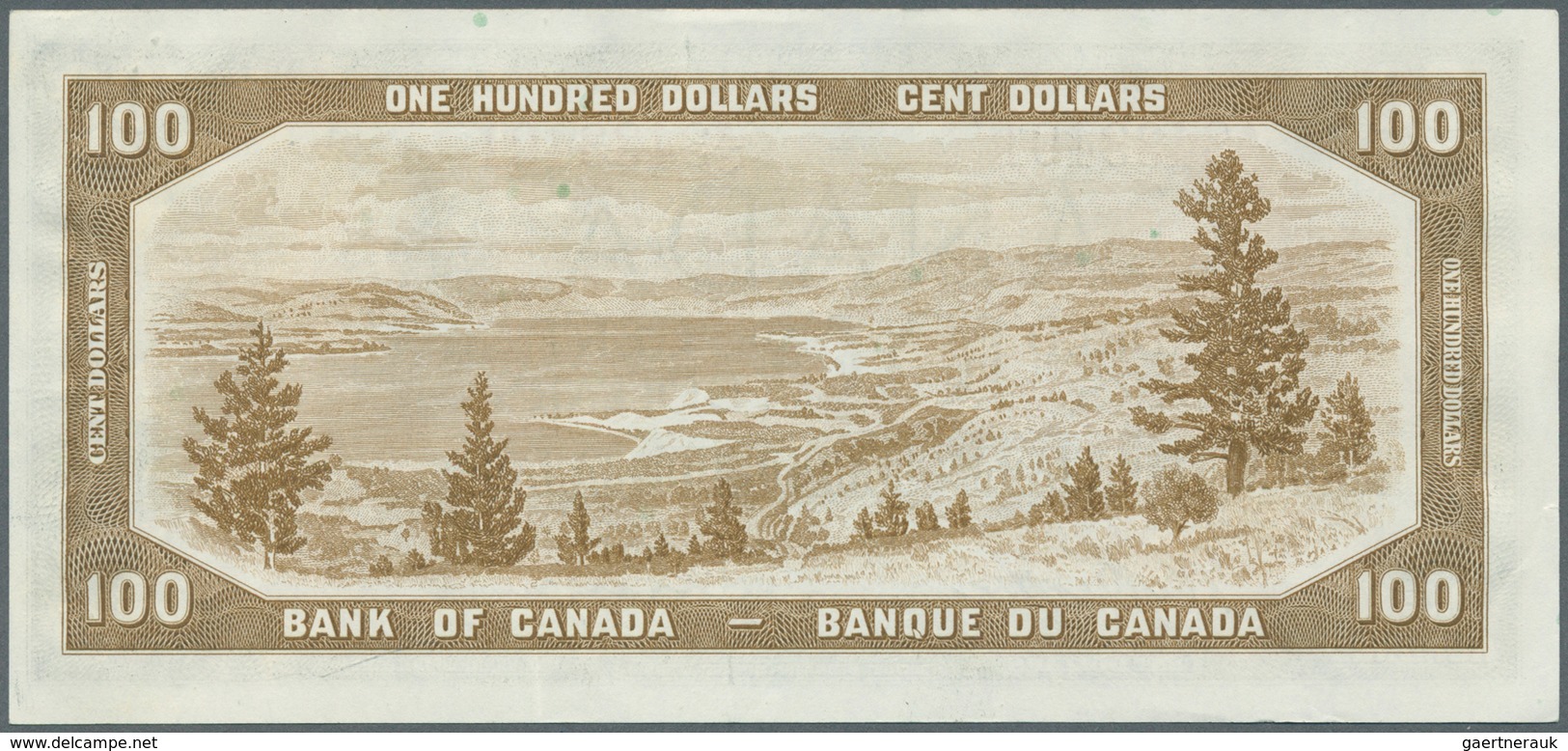 Canada: 100 Dollars 1954, Signature Beattie & Coyne, P.82a With Two Vertical Folds At Center And A F - Kanada