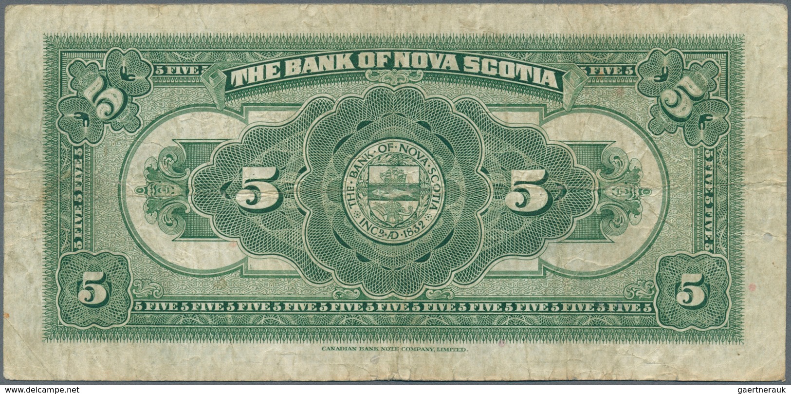 Canada: The Bank Of Nova Scotia 5 Dollars 1935, P.S632, Still Strong Paper, Lightly Toned And Severa - Kanada