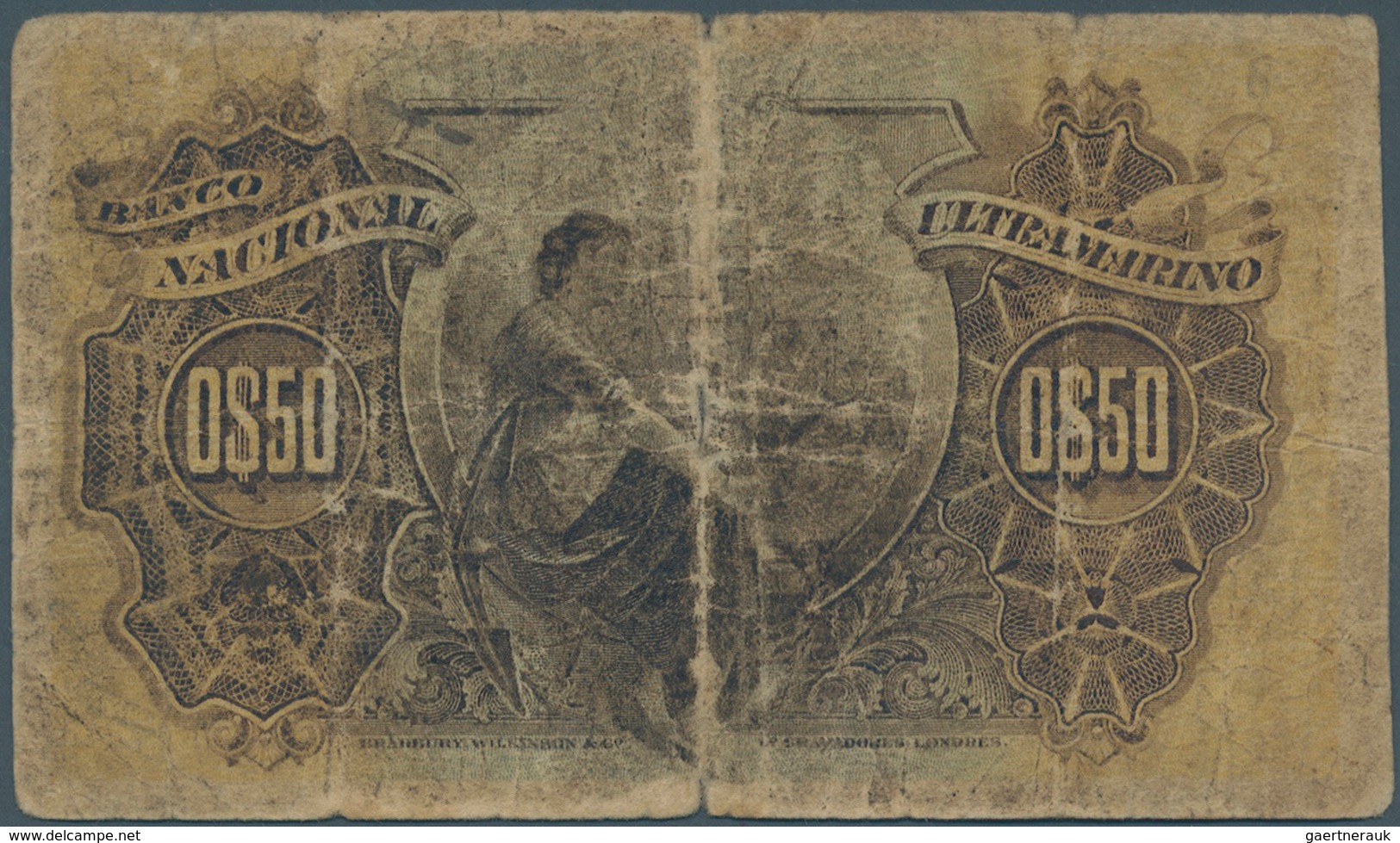 Cape Verde / Kap Verde: 50 Centavos 1914 With Ovpt. S.TIAGO And Seal Type II At Lower Center, P.16 I - Cabo Verde