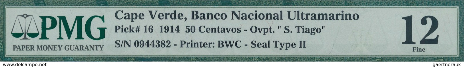 Cape Verde / Kap Verde: 50 Centavos 1914 With Ovpt. S.TIAGO And Seal Type II At Lower Center, P.16 I - Cap Verde