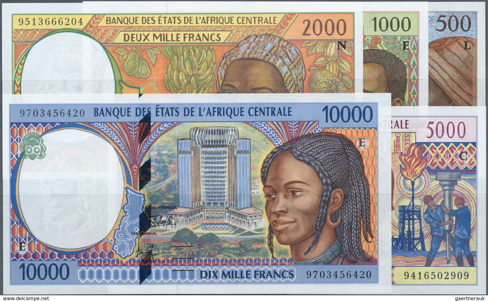 Central African Republic / Zentralafrikanische Republik: Set Of 5 Banknotes Central African States F - Zentralafrik. Rep.