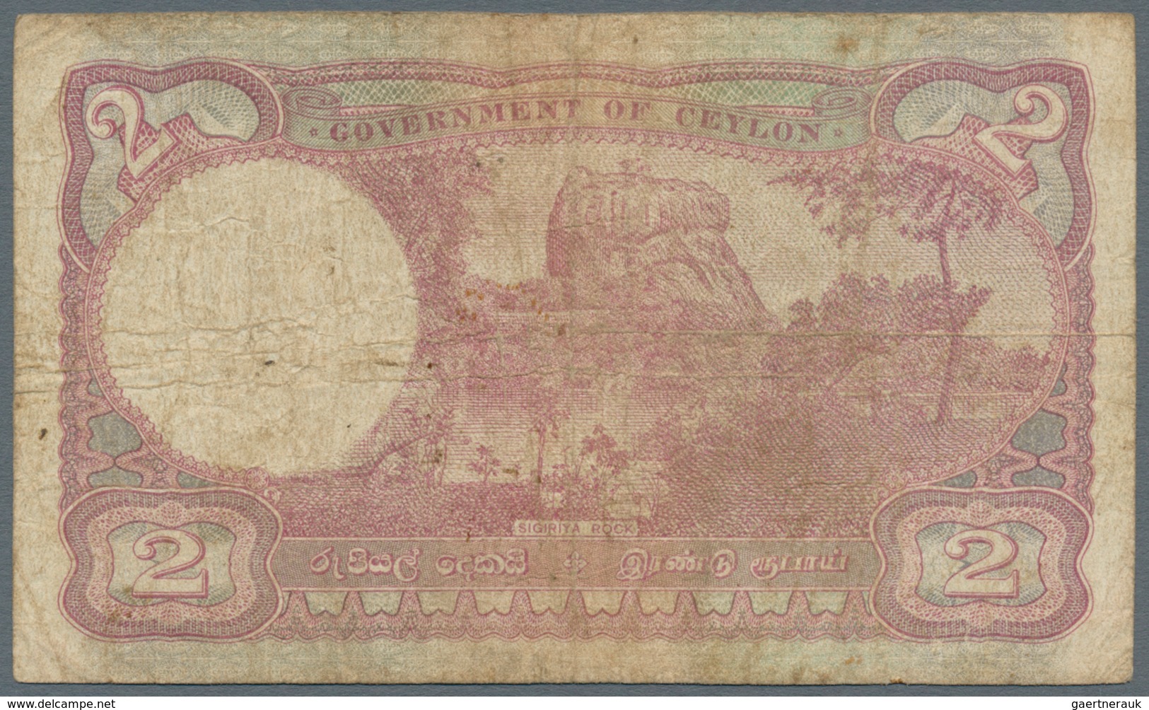 Ceylon: Pair Of 2 Rupees 1945 And 10 Rupees 1951, P.35a, 48, Both In About Fine Condition With Graff - Sri Lanka