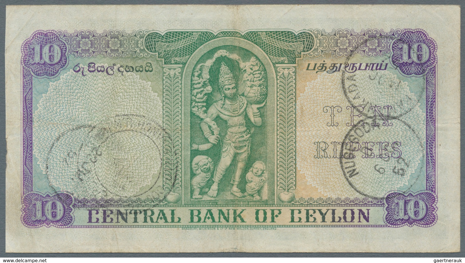 Ceylon: Pair Of 2 Rupees 1945 And 10 Rupees 1951, P.35a, 48, Both In About Fine Condition With Graff - Sri Lanka