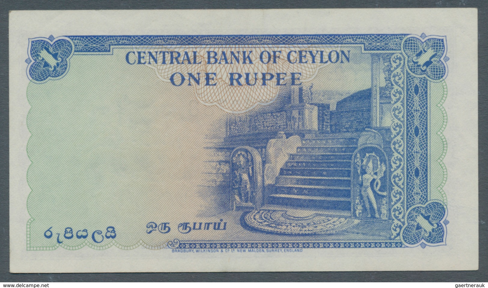 Ceylon: 1 Rupee 1951, P.47, Excellent Condition With Soft Vertical Fold And A Few Minor Creases. Con - Sri Lanka