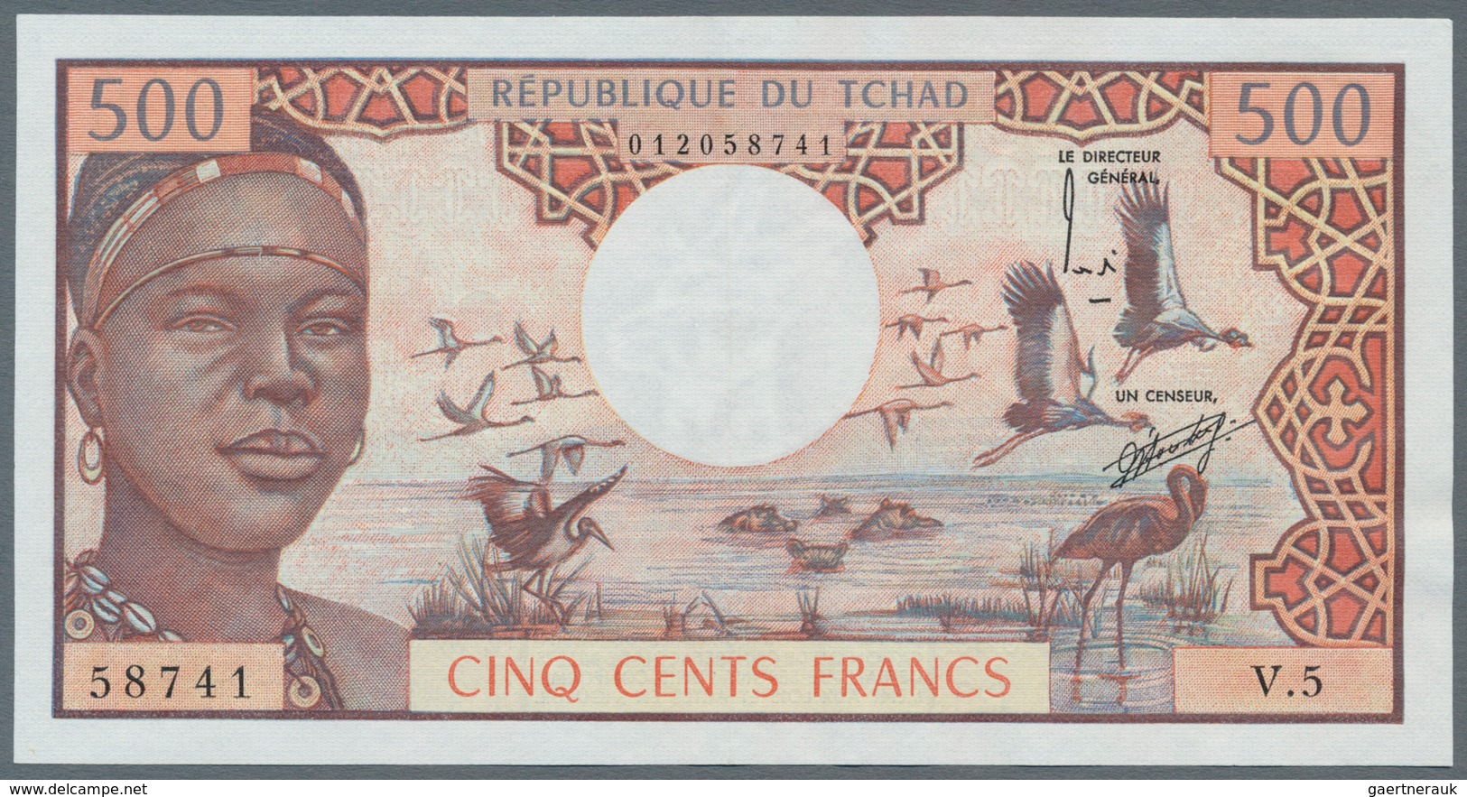 Chad / Tschad: 500 Francs ND(1974) P. 2, Crisp Original Apper, Original Colors, Light Handling In Pa - Chad