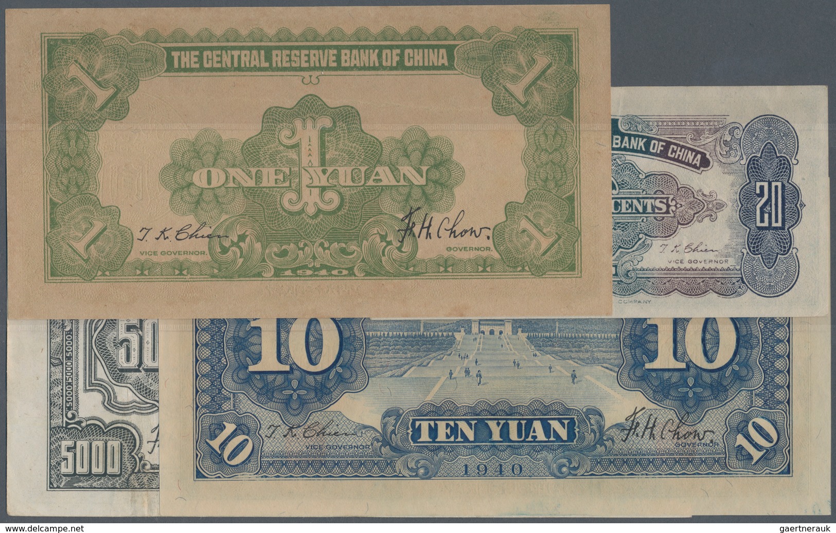 China: Very Nice Set With 22 Banknotes Central Reserve Bank Of China, Japanese Puppet Banks 20 Cents - China