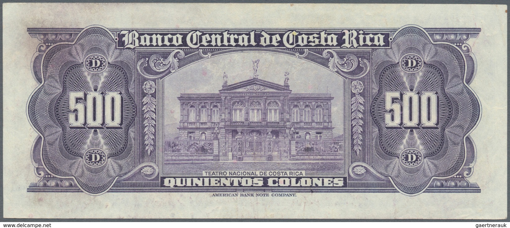 Costa Rica: 500 Colones 1976 P. 225b, S/N 339014 A, Only Very Light Folds And Light Handling In Pape - Costa Rica