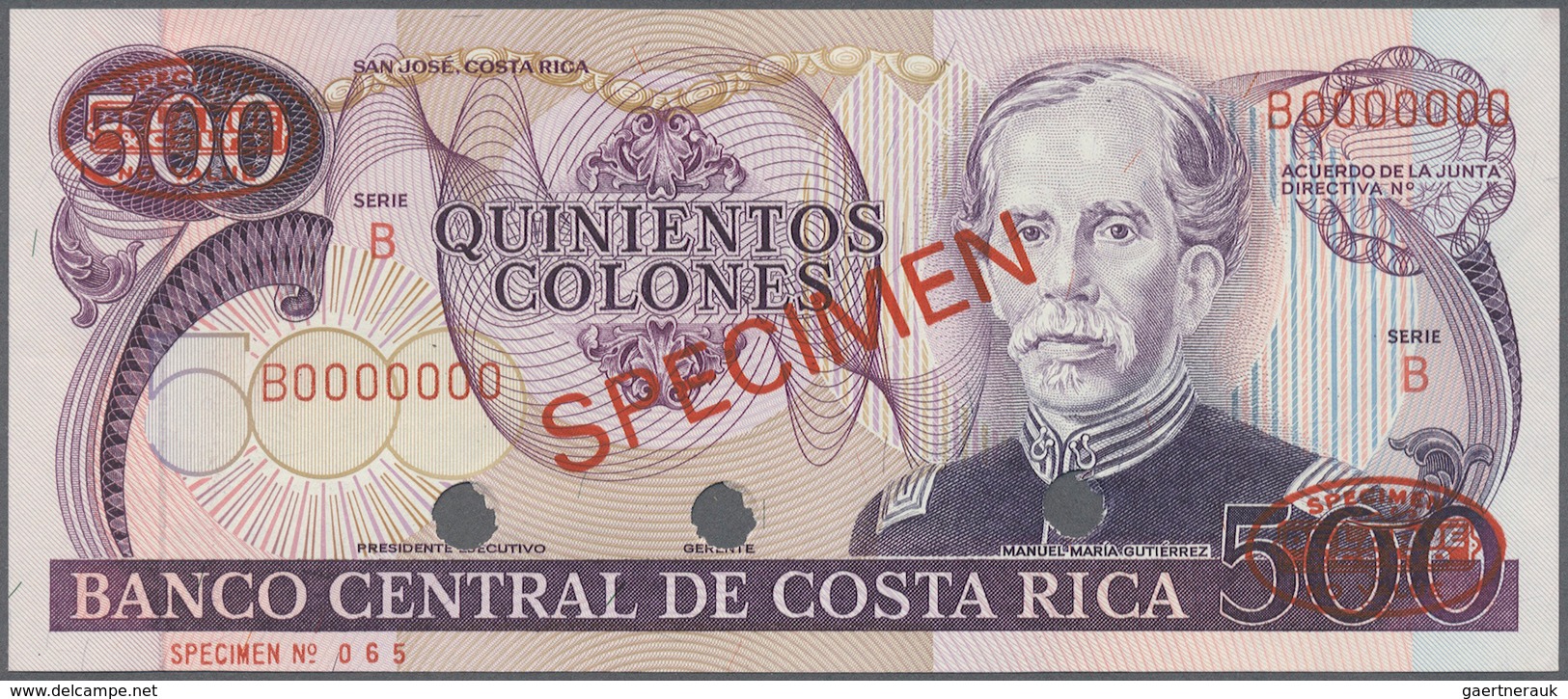 Costa Rica: 500 Colones ND Specimen P. 249s With Red "Specimen" Overprint At Center, Zero Serial Num - Costa Rica