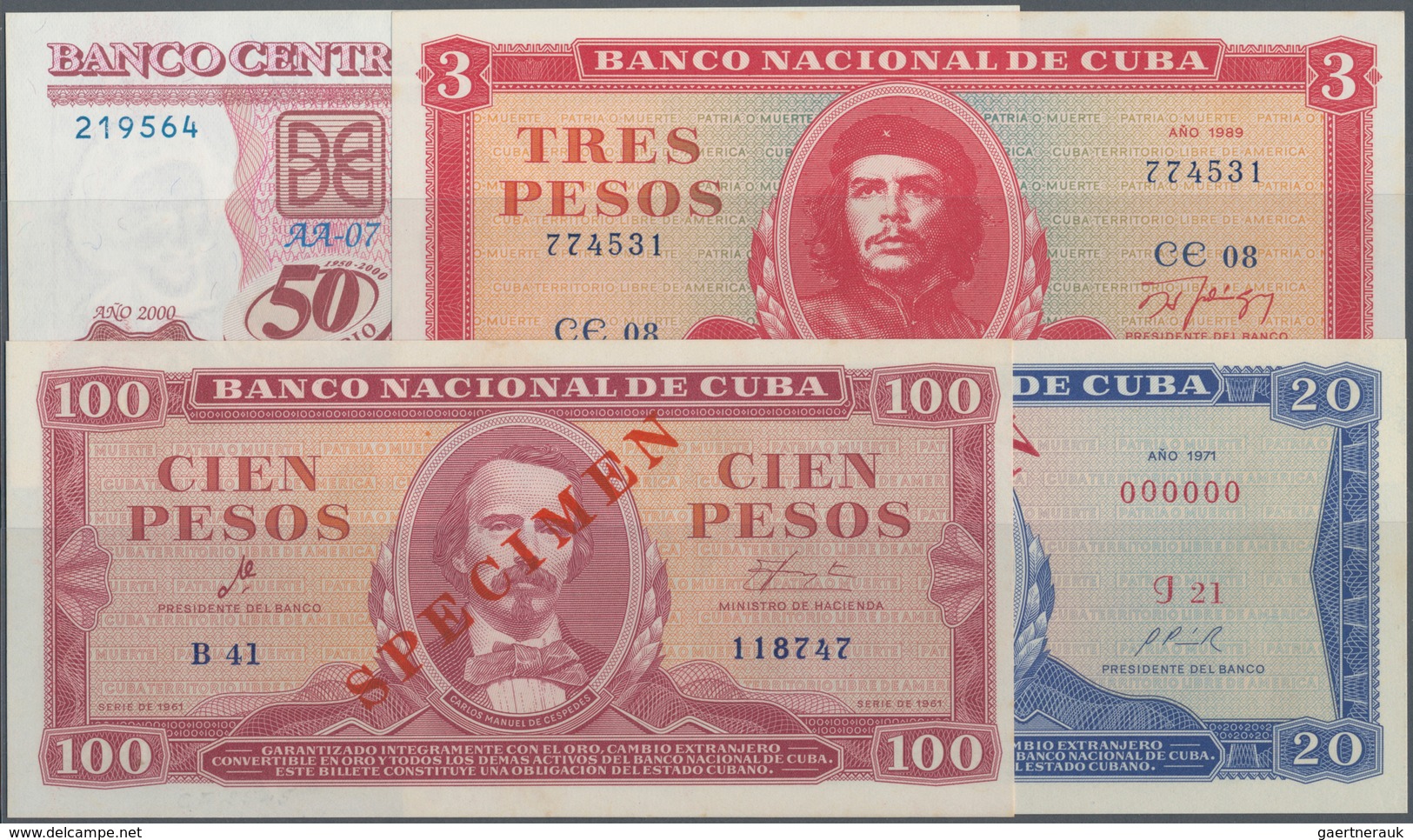 Cuba: Huge Lot With 51 Banknotes Cuba 1 - 100 Pesos Series 1961-2000 Including 100 Pesos 1961 Specim - Cuba